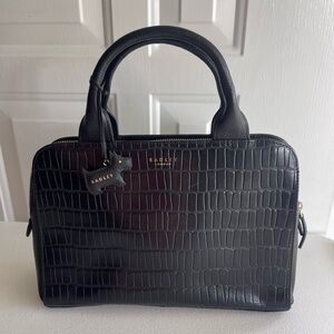 RADLEY London Millbank Leather Grab Multiway Black Croc satchel bag